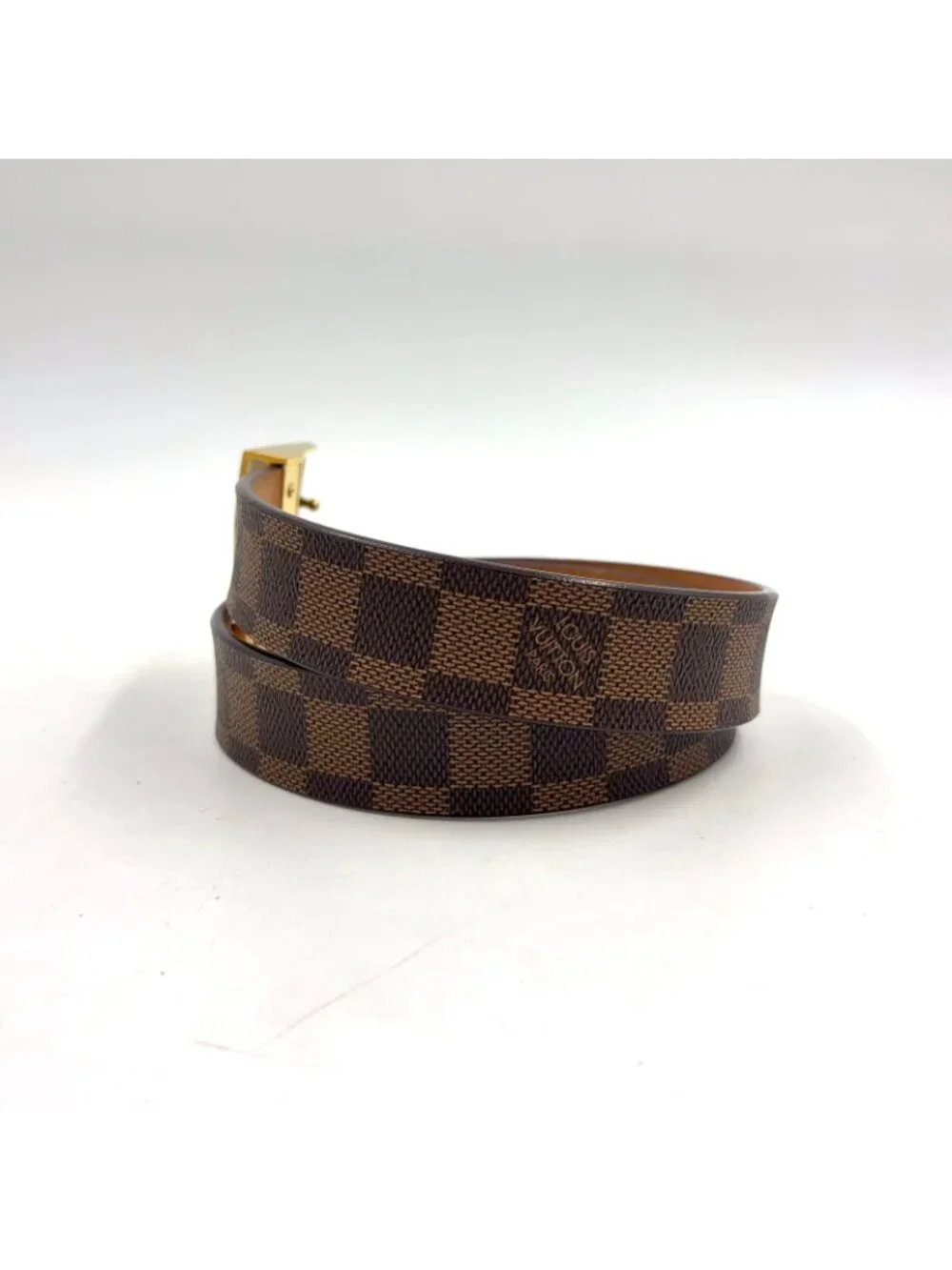 Louis Vuitton Ceinture Leather Brown Belt Gold